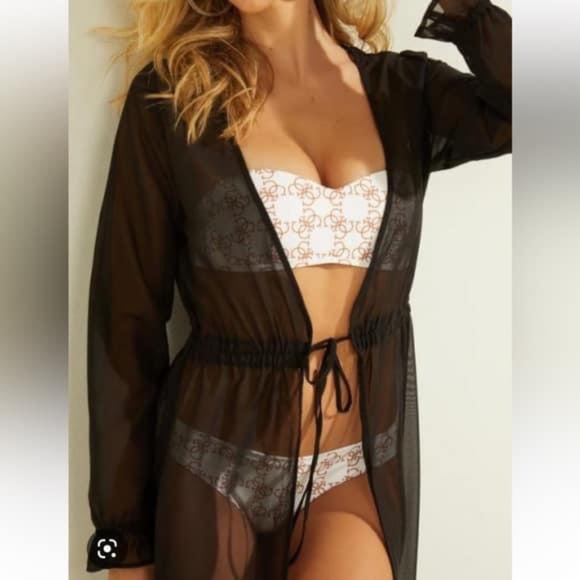 Guess Black Sheer Swim Coverup - Picture 3 of 10